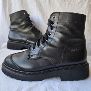 Vintage Dr Martens 9306 Men's Leather Split Cap Toe Boots Black Size 9/US 10